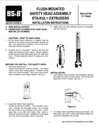 Flush-Mounted Safety Head Assembly STA-KUL™Extruders Installation Instructions