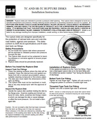 TC & SR-TC Rupture Disk (Bursting Disc) Installation Instructions
